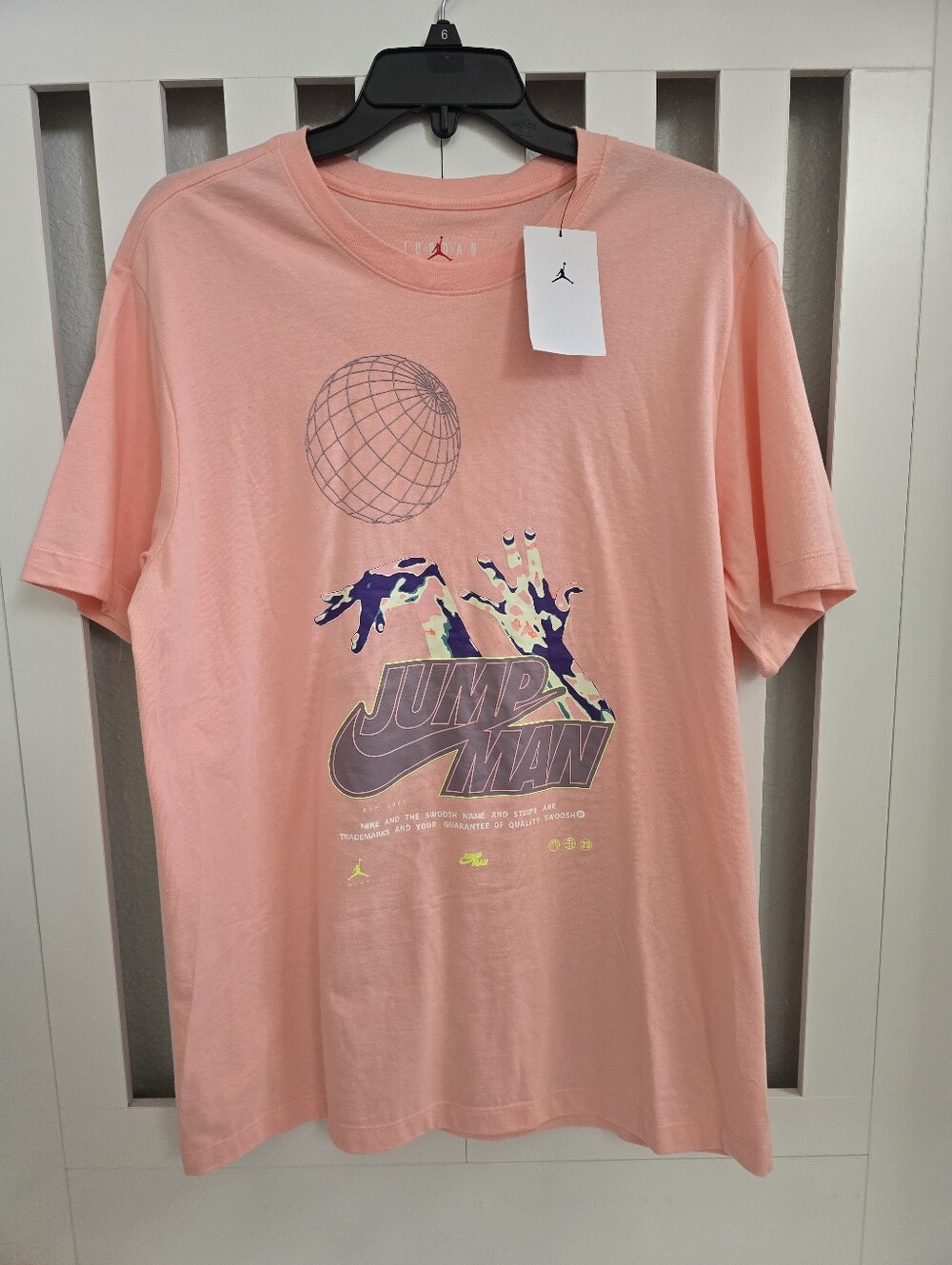 Brand New Jordan Jumpman Swoosh T-Shirt Peach Size Large Men's